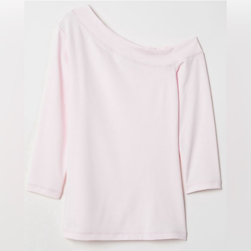H&M Elegant Pink Off-One Shoulder Top